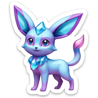 Shiny colorful Glaceon-Espeon-Pokémon sticker