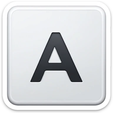 bold capital letter “A” in modern sans-serif typography, centered in a square shape sticker