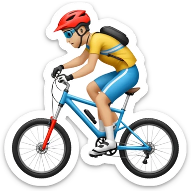 Bicicleta downhill , ciclista montado, montaña sticker