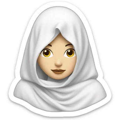  She is veiled, has a white face, and is beautiful  sticker
