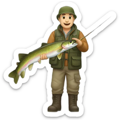 fishing for trout sticker