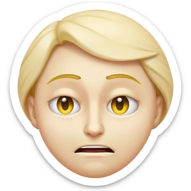 create a custom emoji of a character inspired by Swarley, featuring a contorted, strained expression with narrowed eyes, suggesting discomfort or intense concentration. sticker