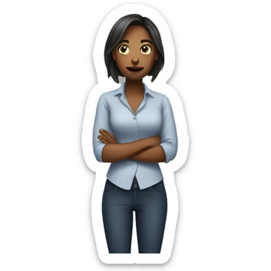 a girl in an office that wants everyone to shut up because they are annoying sticker