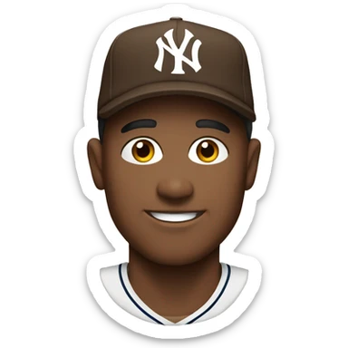 Brown NY yankee dad cap sticker