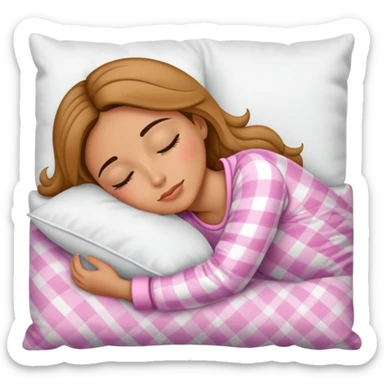 spanish female sleeping in pajama on pillow and comforter sticker