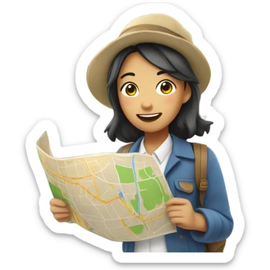 Asian girl loves travel to Italy sticker