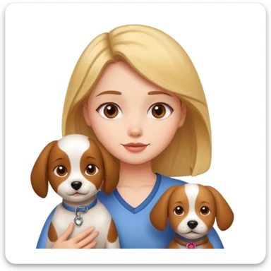 girl and dog posing cute sticker