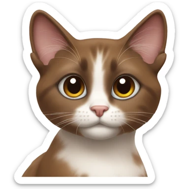 a brown snowshoe cat with beauty girl sticker