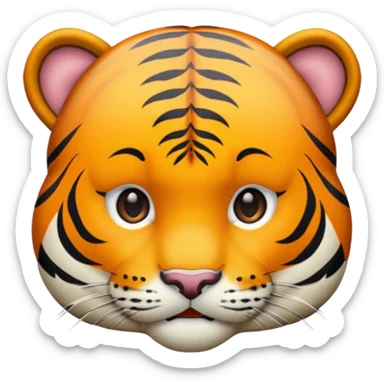 tiger face with a beanie sticker