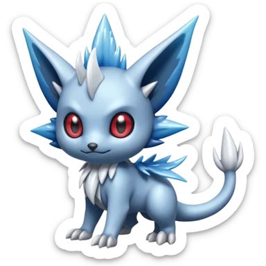 Elemental dark dusky mechanical frosty fairy-like fantasy epic rare Glalie-Sneasel-Togetic-Pokémon-Fakémon-hybrid-creature sticker