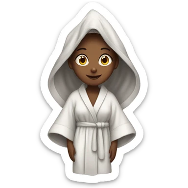 girl in robe after shower  sticker