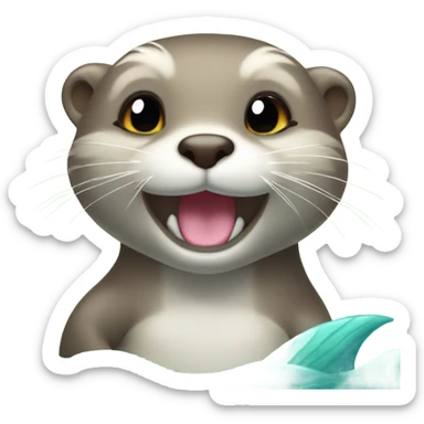 A cute and happy otter face as a mermaid princess. sticker