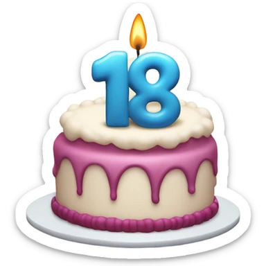 Birthday cake with an 18 on top sticker