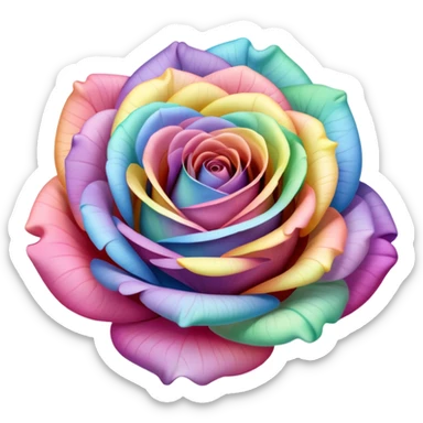 Pastel Rainbow Rose sticker