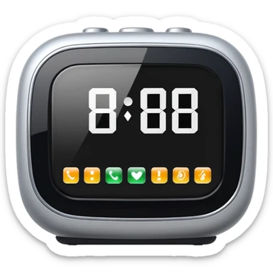 alarm clock phone with different times sticker