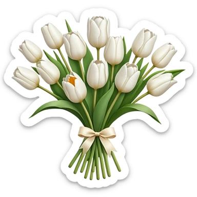 white tulip bouquet  sticker
