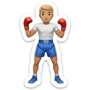 guy workout boxing full body shirt on  sticker