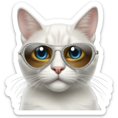 tomcat with diamond sunglass sticker