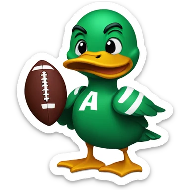 Duck with football sticker