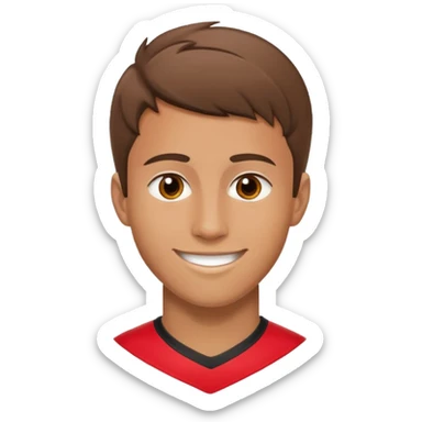 - Nam
- 15 tuổi
- Da vàng
- Tóc nâu, ngắn
- Mặt dài, Cười mỉm
- Áo bóng đá màu đỏ
- Đổi mặt khác sticker