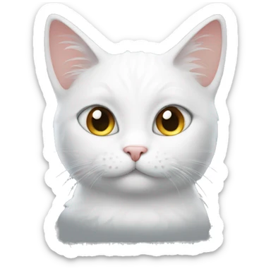 white winged cat saying « i love you » sticker