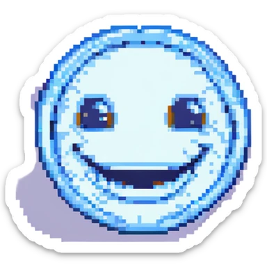 grinning face pixel art style sticker