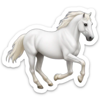 White trotting horse sticker