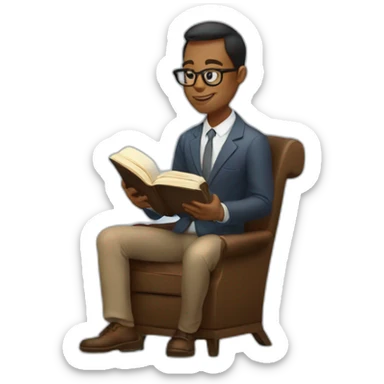 entrepreneur reading a book sticker