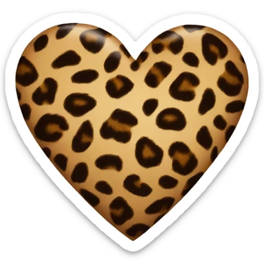 Leopard heart sticker