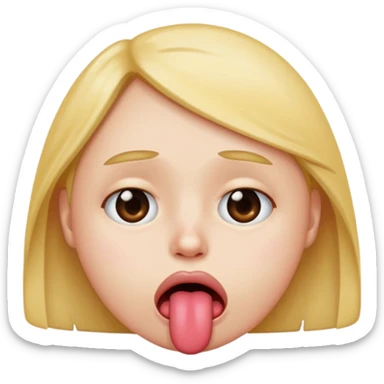 sad face with tongue sticking out sticker