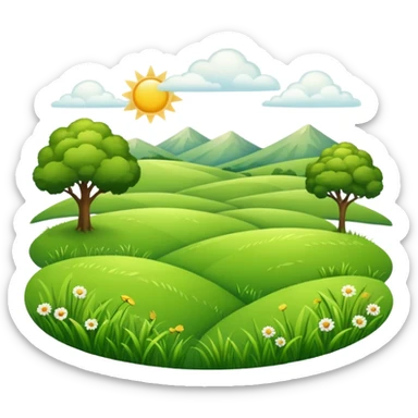 a simple and clear grassland scene emoji sticker