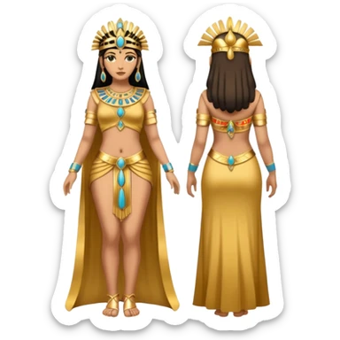 fullbody Cleopatra, buxom, back view sticker