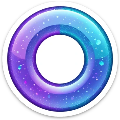 Glitter purple and cian inner circle sticker