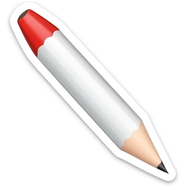 white colored pencil with a sharp tip sticker
