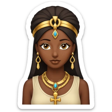 Egyptian woman with ankh necklace sticker