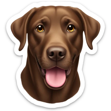 brown Labrador with tongue out  sticker