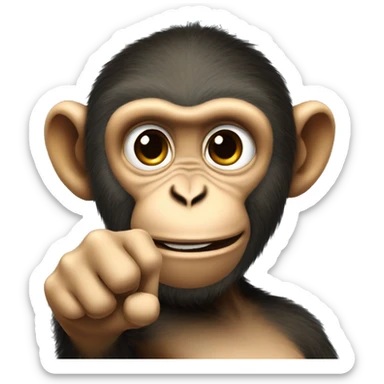 realistic Monkey pointing finger  sticker