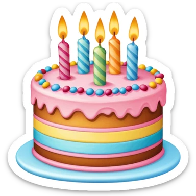 Birthday cake sticker