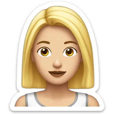 mujer bajita tez morena pelo rubio rizosa graciosa sticker