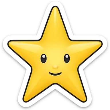 Etoile jaune contour noir cercle jaune sticker