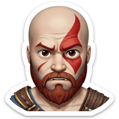Visage de Kratos du jeu PlayStation sticker