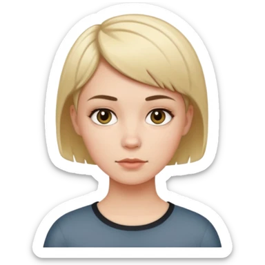 White girl with short hair cut like a boy sticker