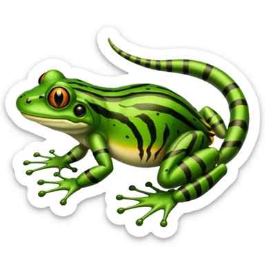 Frog with tiger body and scorpion tail sticker