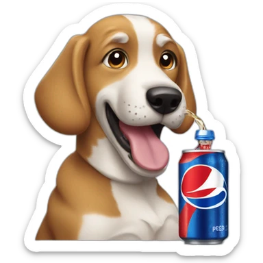 dog drinking pepsi sticker