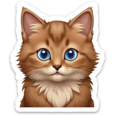Brown kitten with blue eyes  sticker