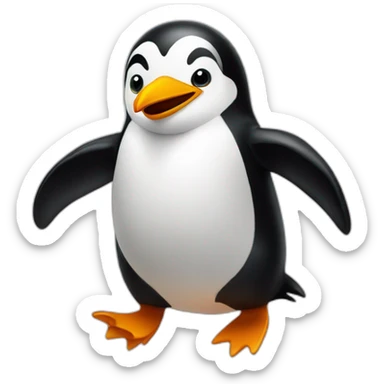pinguin riding a pinguin sticker