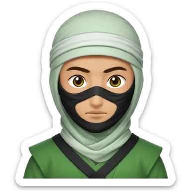 Ninja arab green and white  sticker