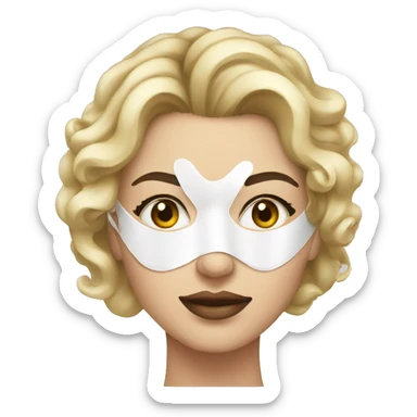 woman with cosmetologic mask on the face sticker