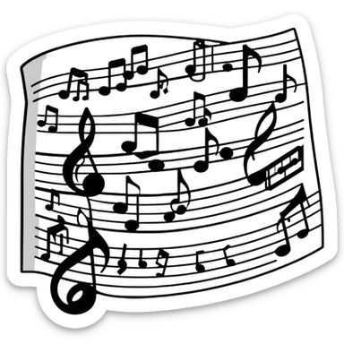 Happy music notes with a melody sticker