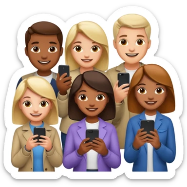 A LOT OF PEOPLE WITH PHONES sticker